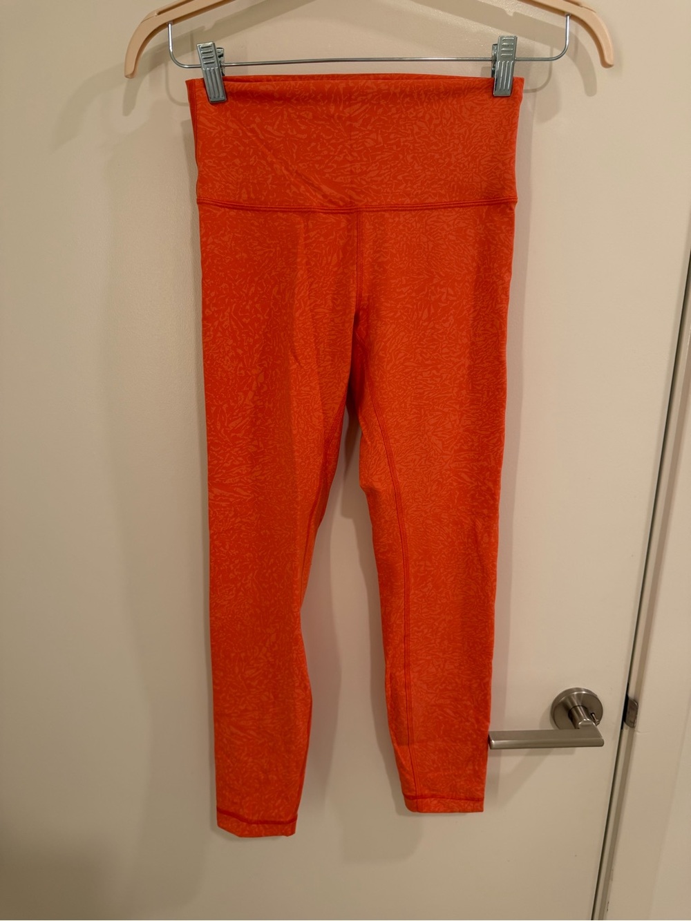 Lululemon High Rise Printed Leggings Coral Orange Size 6